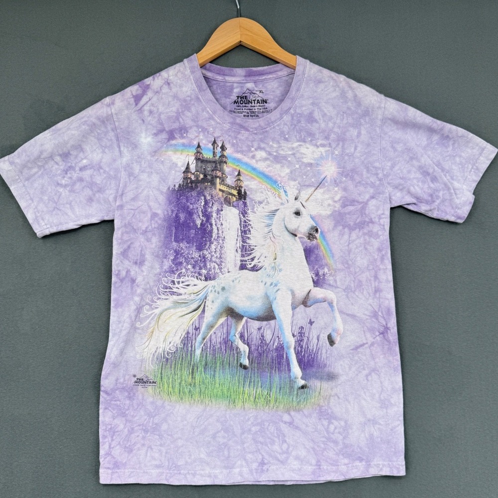 The Mountain Unicorn Castle T Shirt XL Purple Tie Dye Fantasy David Penfound
